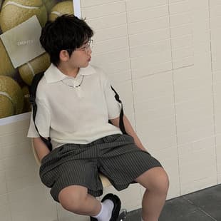 Yihong Children's Wholesale Boys' Korean School Style Polo Shirt Solid Color Breathable Short Sleeve Middle and Big Kids Summer