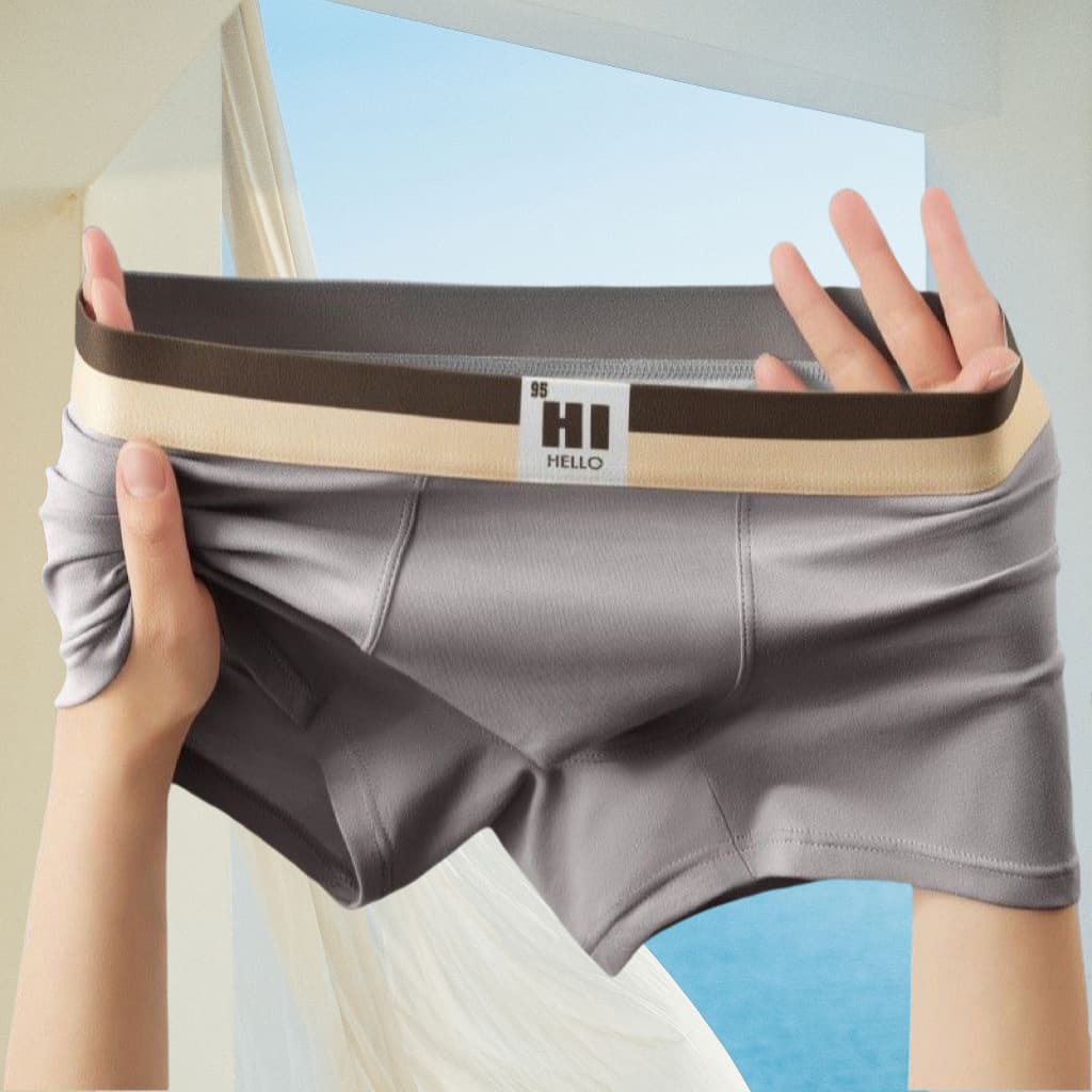 Solid Color High-End Men's Underwear Comfortable Breathable Boxer Briefs Soft Skin-Friendly Boxer Underwear Mid-Waist Youth Shorts
