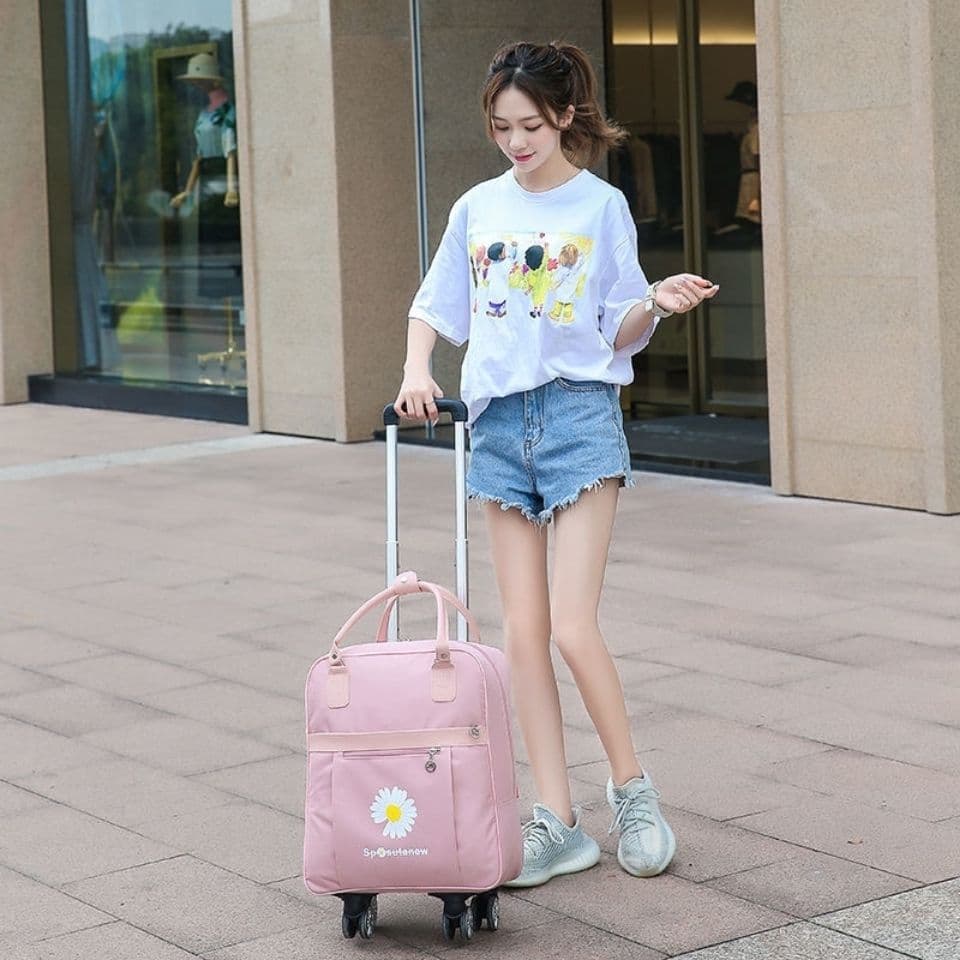 Fashionable Trolley Bag with Silent Universal Wheels, Waterproof Oxford Cloth, 20-Inch Carry-On Size for Business Trips and Travel, Large-Capacity Travel Bag