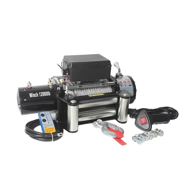 Vehicle Electric Winch 12V Off-Road Winch 24V Traction Electric Hoist Remote Control Electric Winch