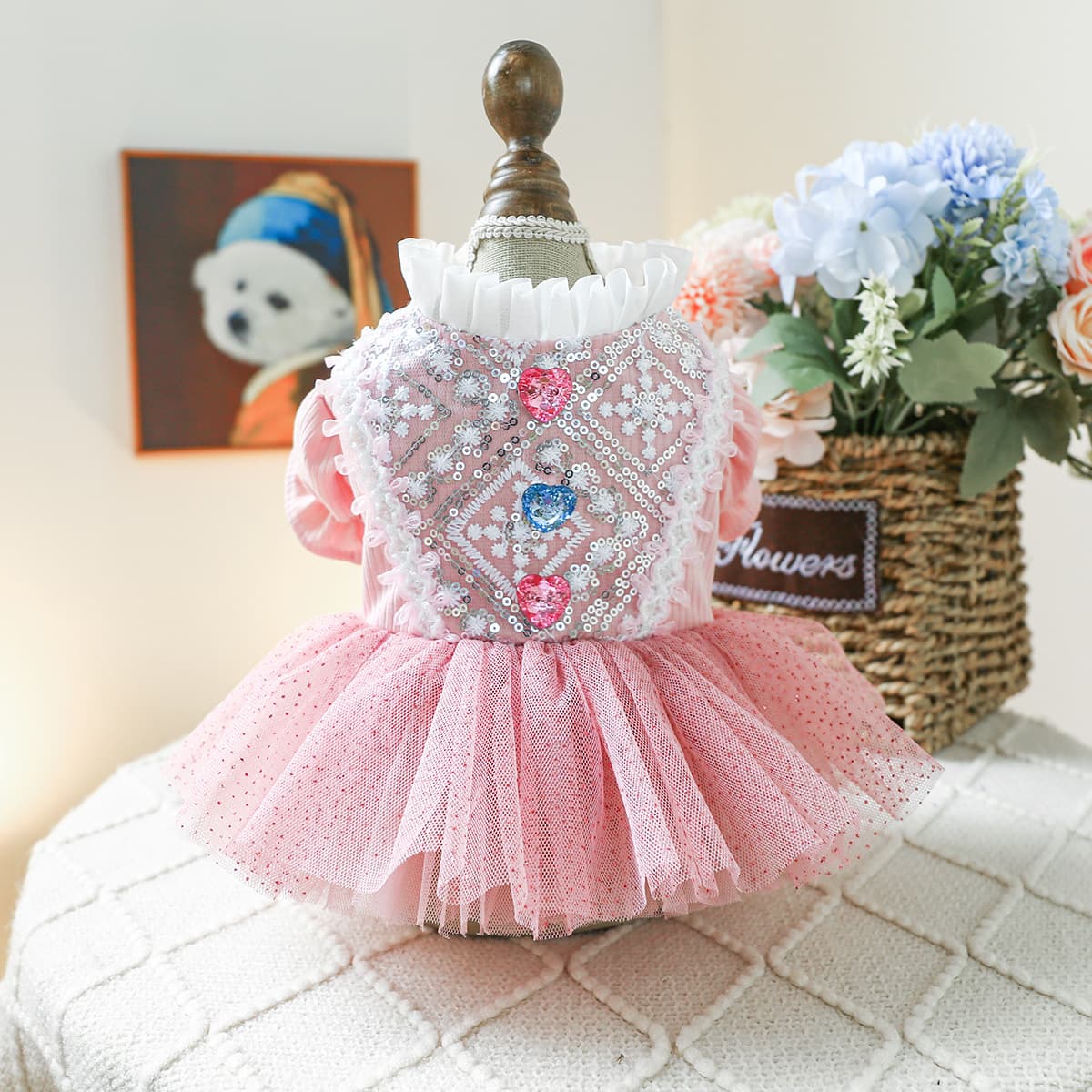 Pet Clothing for Dogs and Cats, Spring and Summer Princess Dress, Cute Cinderella Princess Wedding Gown