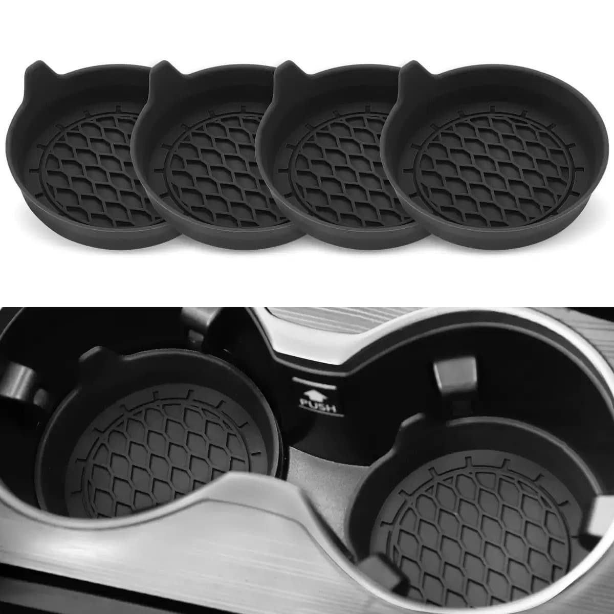 Amazon Hot Selling Silicone Car Cup Coaster with Edge, Cup Holder Mat Edge Height 1.5cm, Suitable for 7cm Diameter