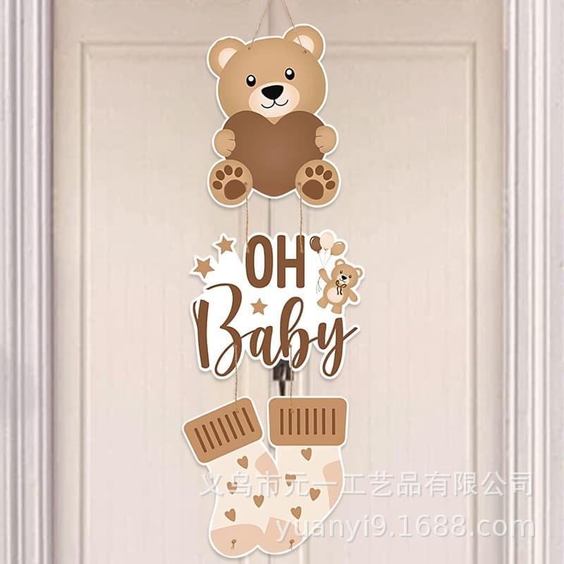 Cross-border Holiday Decorative Door Hanging Mermaid Construction Truck Birthday Party Hanging Decoration Party Setup Ornament Door Hanger