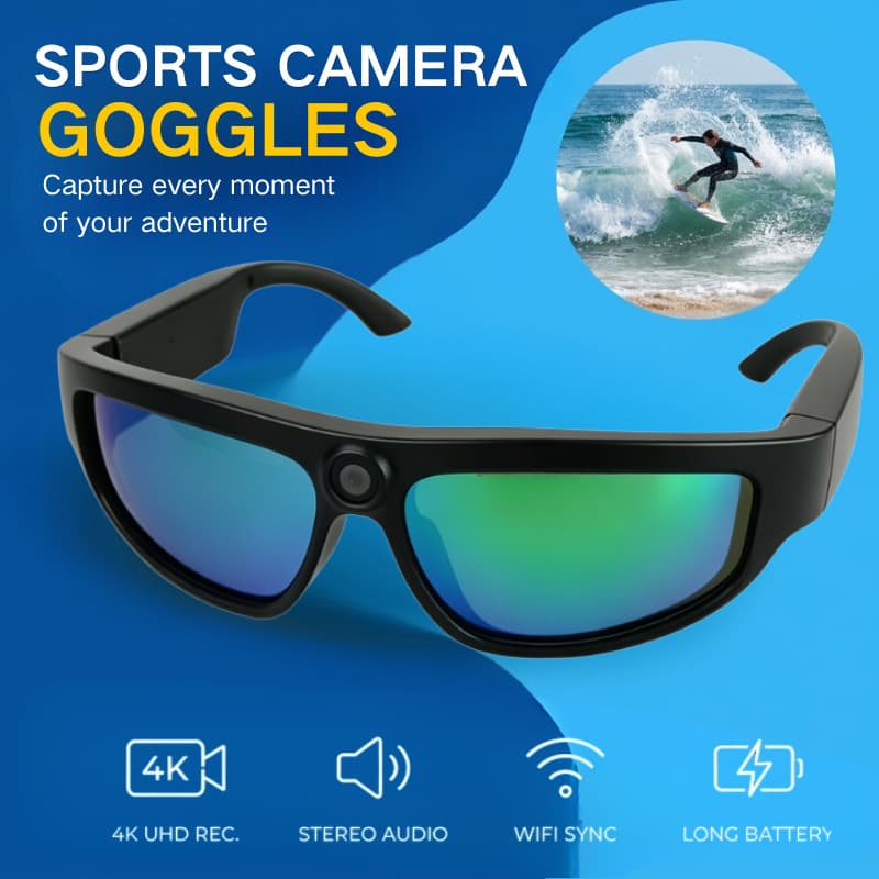4K Outdoor Sports Sunglasses Camera Glasses 1080P Video Recording WiFi Connection Live View