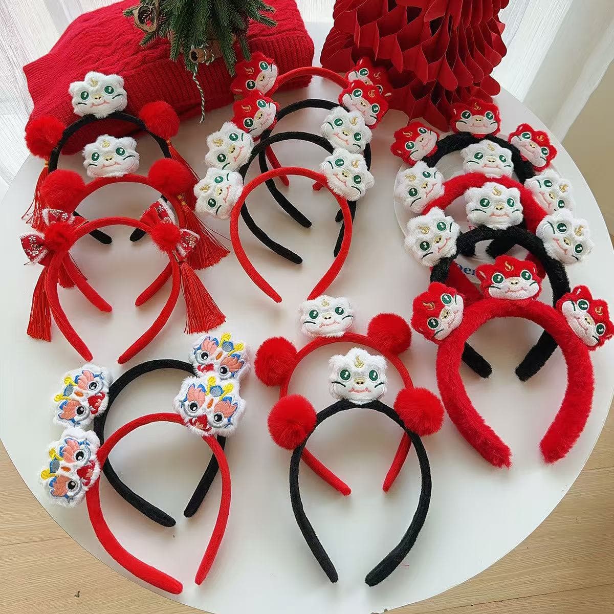 New Year Red Headband, Ancient Style Girls' Hair Clip, Headband, Chinese Style Cute Hairband, Children's Photoshoot, New Year's Greeting Hairpin