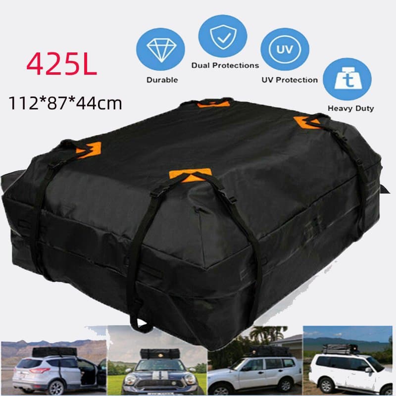 Outdoor Car Roof Bag 420d Oxford Material Waterproof Travel Storage Bag Universal Camping Vehicle Top Storage