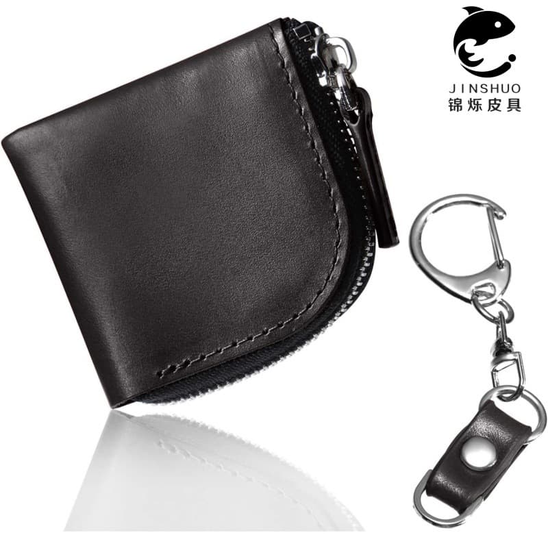 Amazon Japan Genuine Leather Compact 7-Character Zipper Coin Purse Ultra-Small Palm Cowhide Coin Position Small Coin Purse