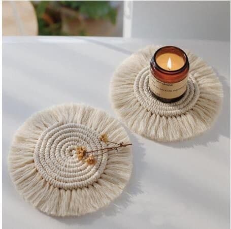Cross-border Handwoven Tassel Coaster Coffee Mat Ins Style Placemat Kitchen Heat Insulation Pad Fast Delivery Dish Mat