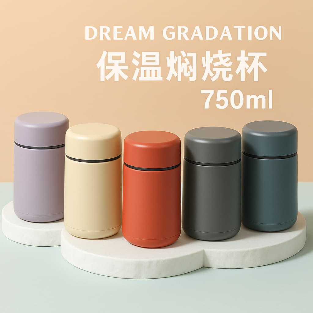 Wholesale Double-Layer 304 Stainless Steel Thermal Insulated Food Jar, Fashionable Vacuum Thermos, Custom Creative Heat and Cold Retention Lunch Box