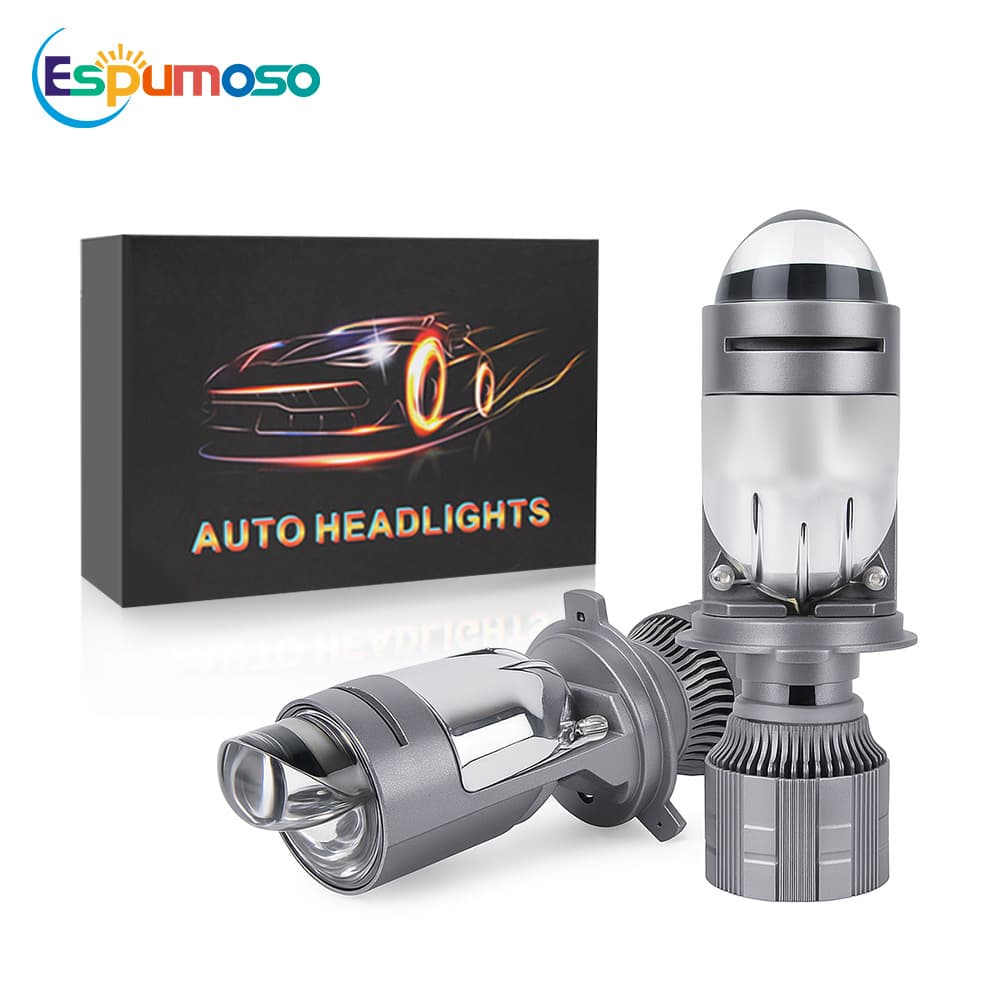 Upgraded New Dual-Color A82 Car Headlight Fisheye Lens High Beam Motorcycle H4 Hi/Lo Car LED Headlight