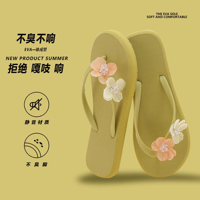 Beach Slippers, Wear-Resistant, Non-Slip, Outdoor Wear, New Style Women's Trendy Sandals, Internet Celebrity Summer Home High-End Sandals and Flip-Flops
