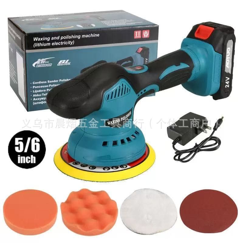 Rechargeable Lithium Battery Speed-adjustable Waxing Machine Car Beauty Scratch Repair Polisher Sander Cross-border Export