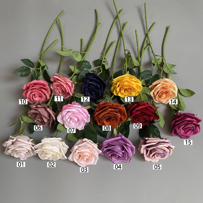 Simulated Austin rose single retro rose silk flower wedding home decoration indoor vase flower arrangement