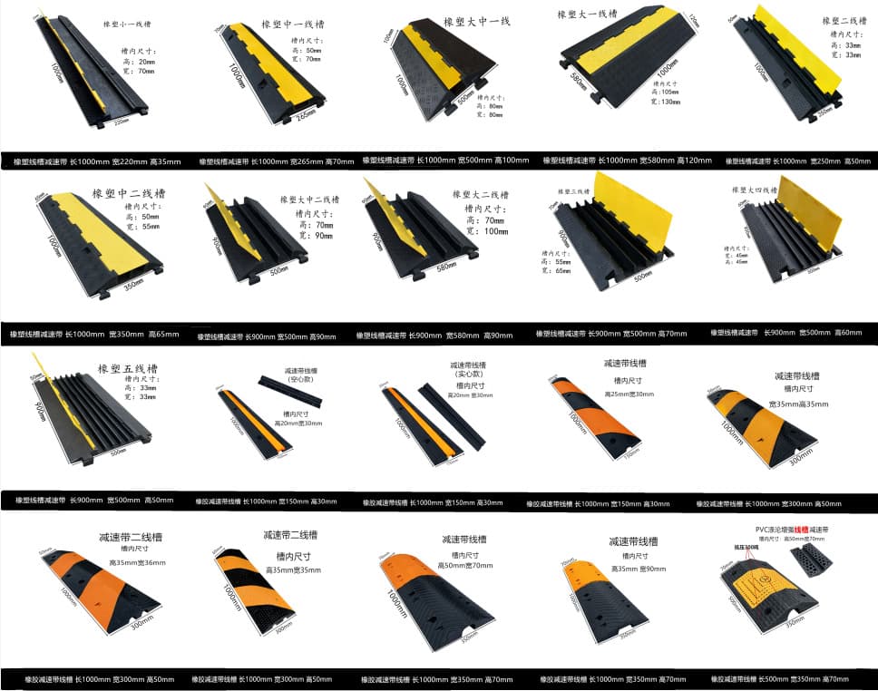Cable Trench Crossing Rubber PVC Cable Tray, Indoor and Outdoor Wire Cable Protection Wire Pressing Plate Cover Plate, Rubber Speed Bump