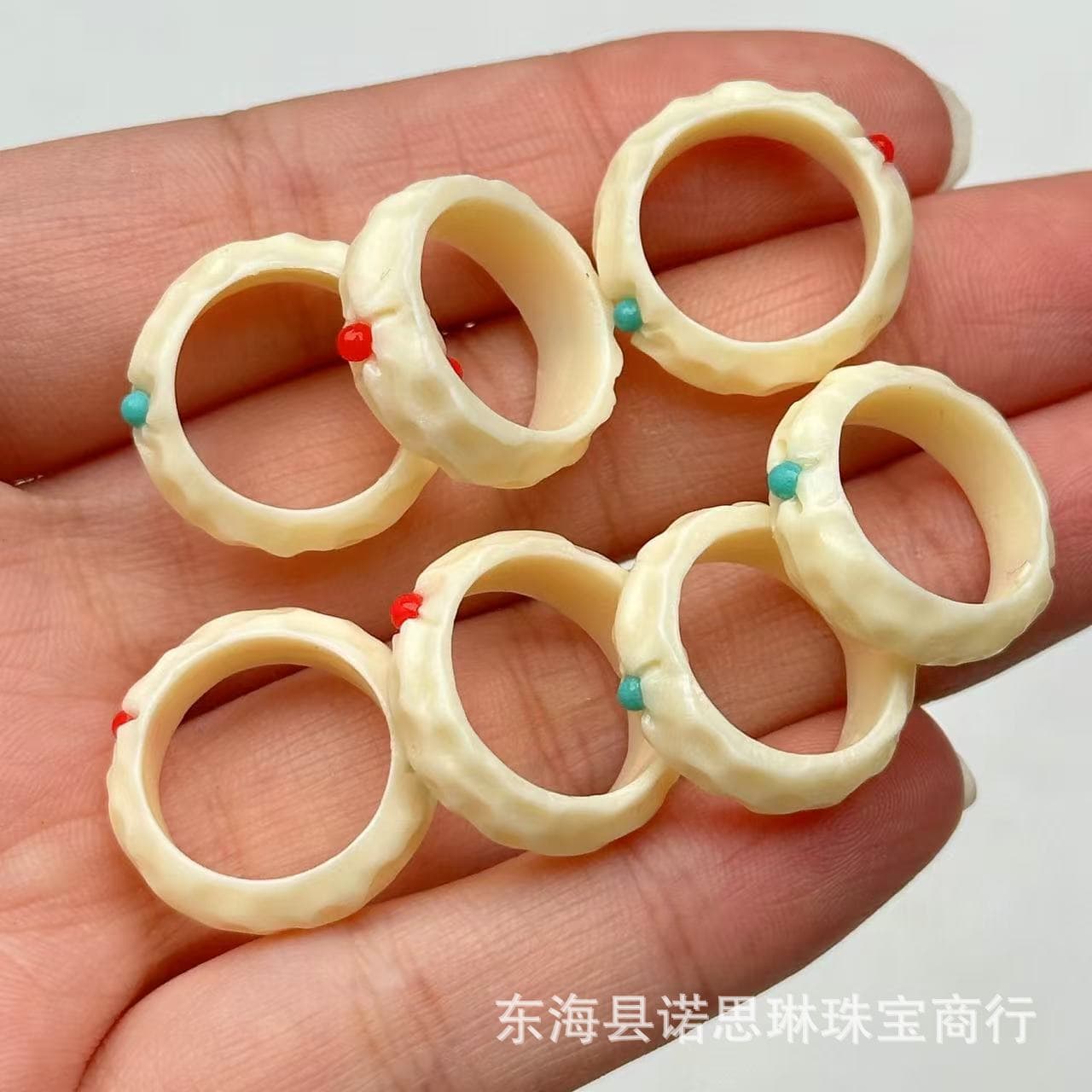 Ivory nut inlaid treasure sun moon star running ring DIY cultural play Buddhist bead accessories ornaments spacer beads bracelet hand
