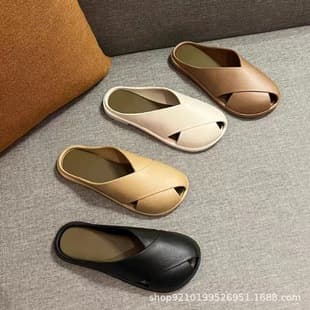 Closed-Toe Slide Slippers for Women, 2024 New Soft Sole Spring/Summer Flat Mules for Pregnant Women