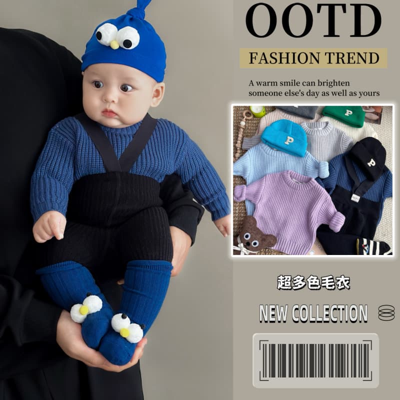 Trending Hot-Selling Children's Autumn/Winter Baby Sweater Knit Top for Boys and Girls, Slim Fit in Navy Blue