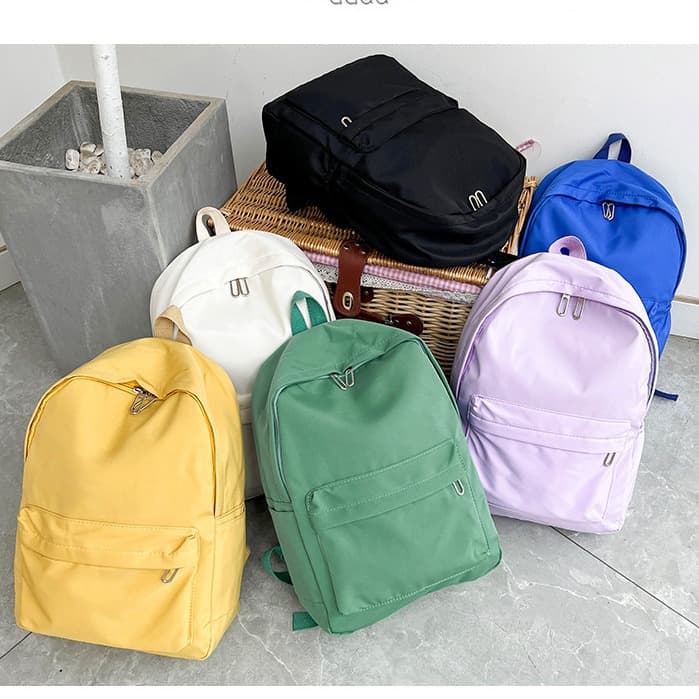 Fashionable Women's Double Shoulder Backpack Simple Solid Color Large Capacity Suitable For University School Students Book Bag
