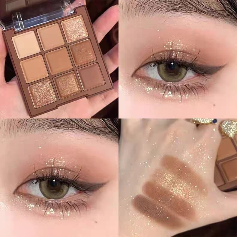 Chocolate Eyeshadow Earth Tone Eyeshadow Palette Natural Makeup Puffy Eyes Matte Shimmer Nine Colors New Student Beginner Bare Face