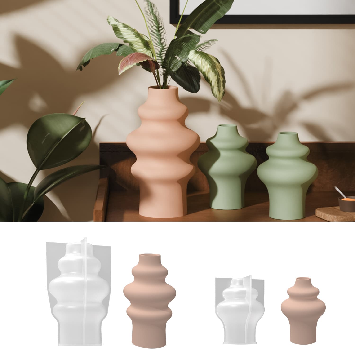 Proud DIY Resin Mold Luxury Hydroponic Vase Silicone Mold Ins Style Abstract Art Decoration