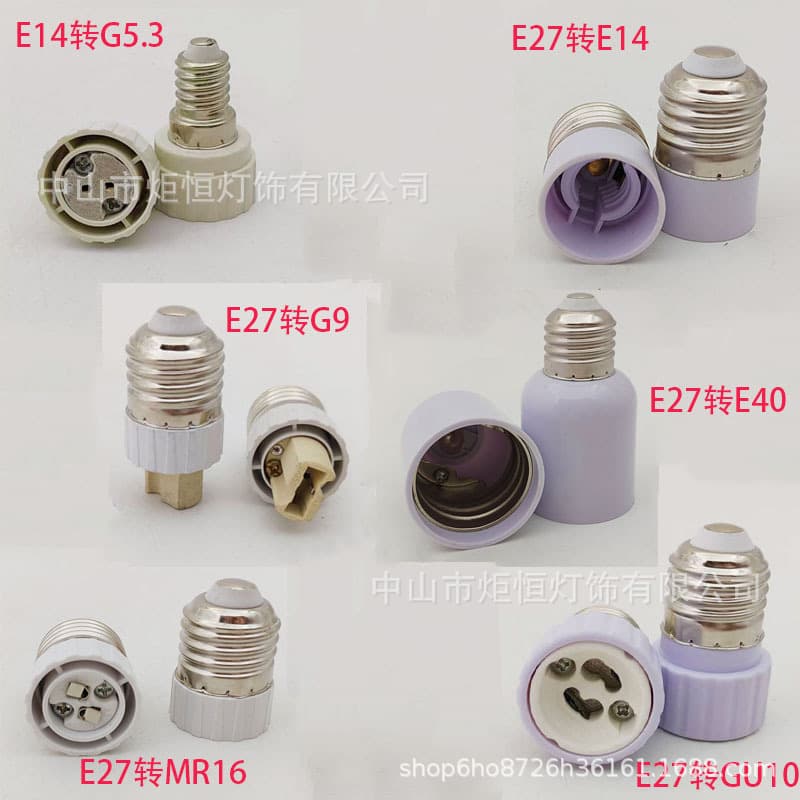 LED Light Energy-Saving Lamp Extension Converter Lamp Holder Socket B22 E27 Screw Base E14 E40 Spiral GU10 Bayonet