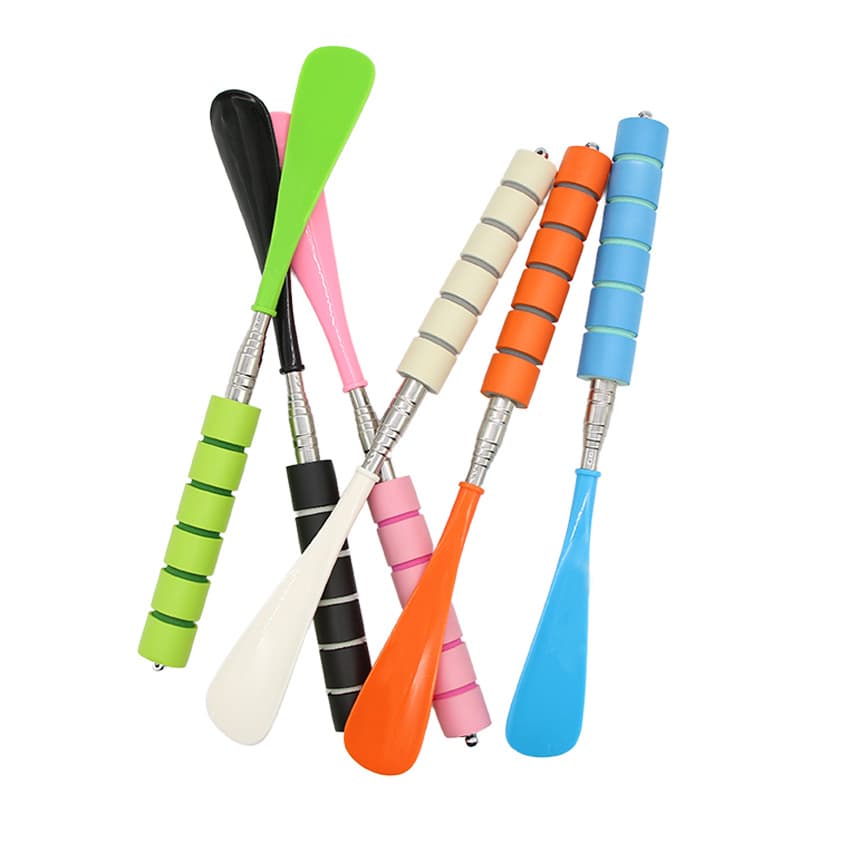 6-Color Stainless Steel Telescopic Shoe Horn, Long Handle Household Shoe Donning Tool, Long Shoe Puller and Slider