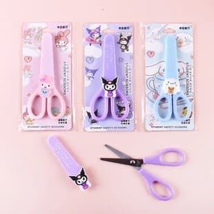 Cartoon Sanrio Shaped Scissors Children Safety Scissors DIY Craft Scissors Student Silicone Stainless Steel Scissors