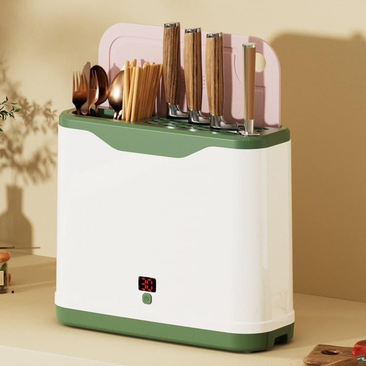 All-in-One Knife Holder Chopstick Sterilizer and Dryer Kitchen Utensil Storage with Cutting Board and Knife Stand