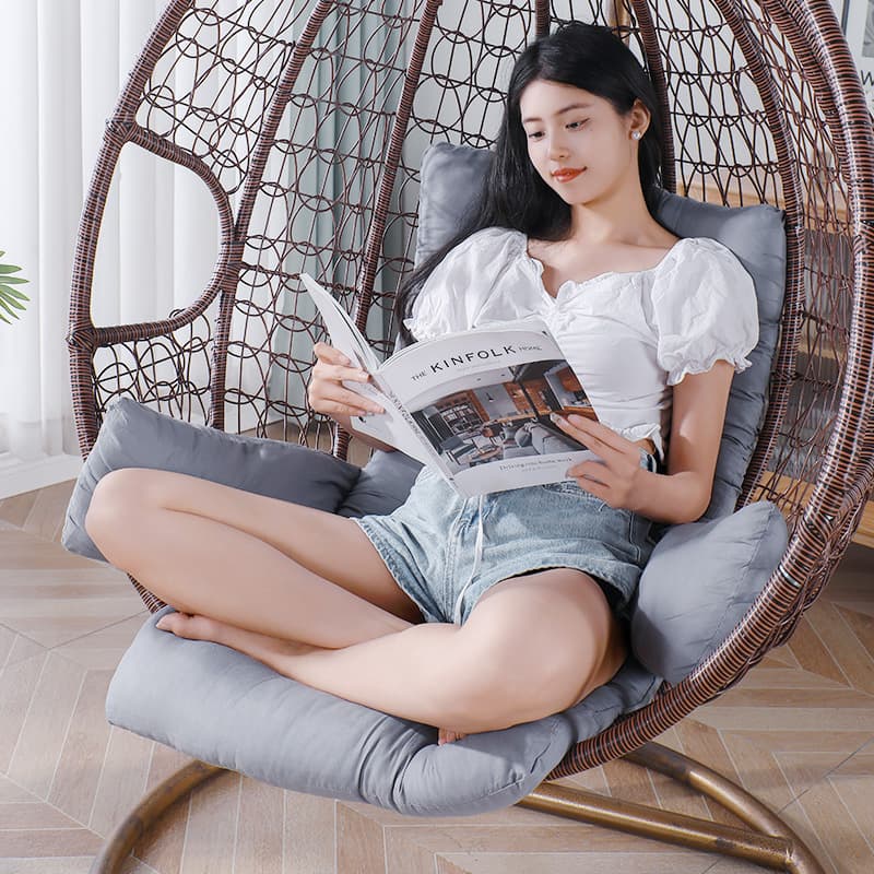 Hanging Basket Cushion for Single Swing Chair, Indoor Outdoor Hammock Chair Pad, Thickened and Enlarged Back Cushion