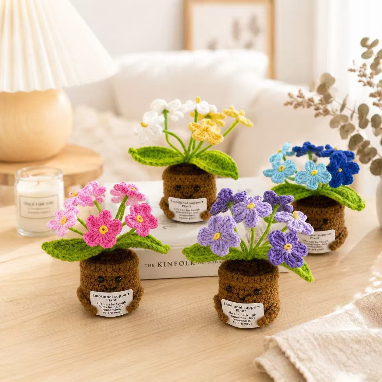 Amazon Best-Selling Doll Potted Plant Hand-Knitted Doll Decoration Flower Positive Encouragement Emotional Card Doll