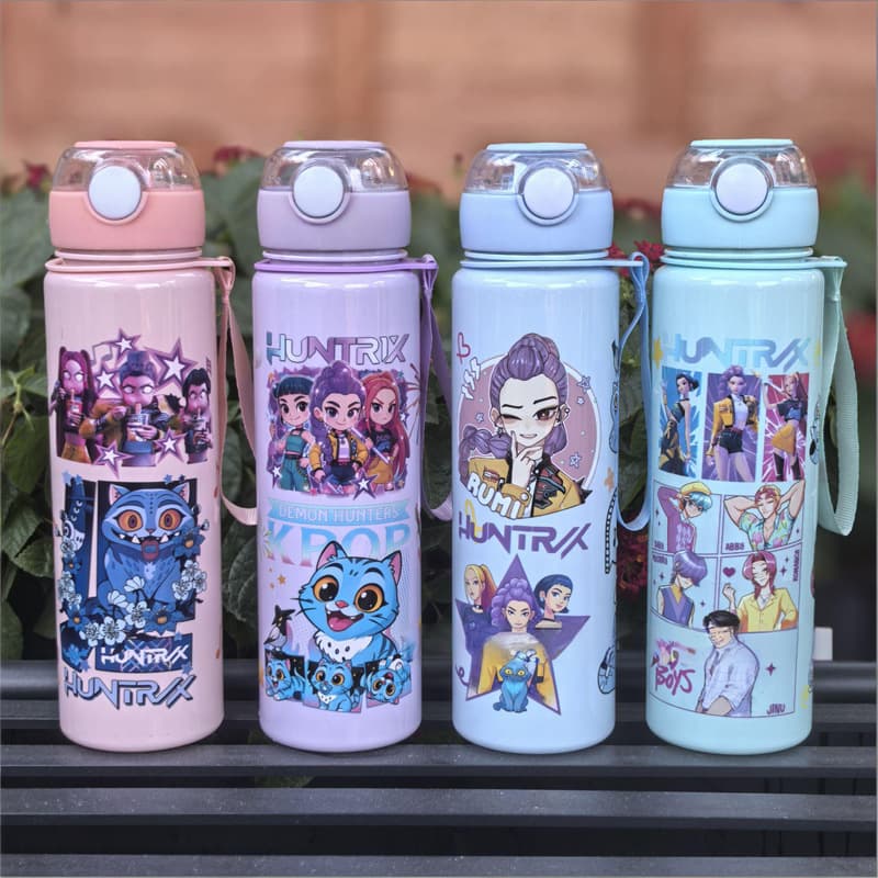 Mickey Plastic Straw Space Cup Elsa Princess Bouncing Ingot Cover Large Capacity Portable Water Cup Outdoor Use