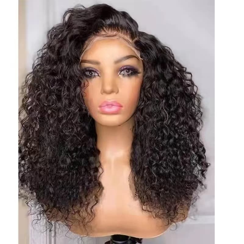 Lace Front Wig, European and American Style Wig for Women, New Product on Aliexpress, Long Curly Hair with Middle Parting, Synthetic Fiber Wig, Factory Ready Stock