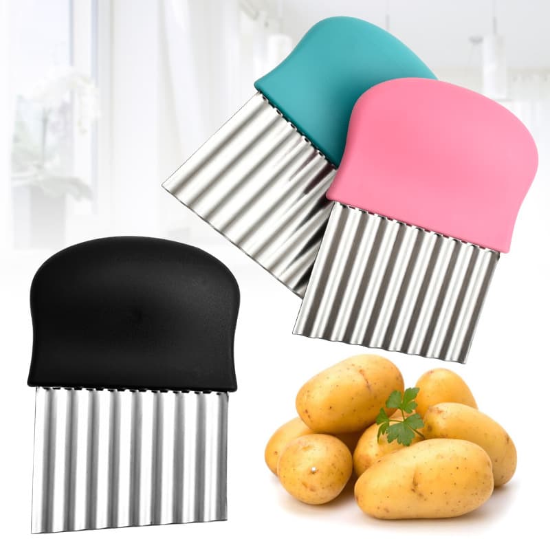 430 Stainless Steel Potato Knife, French Fry Cutter, Crinkle Knife, Serrated Potato Knife, Multi-Functional Vegetable Slicer