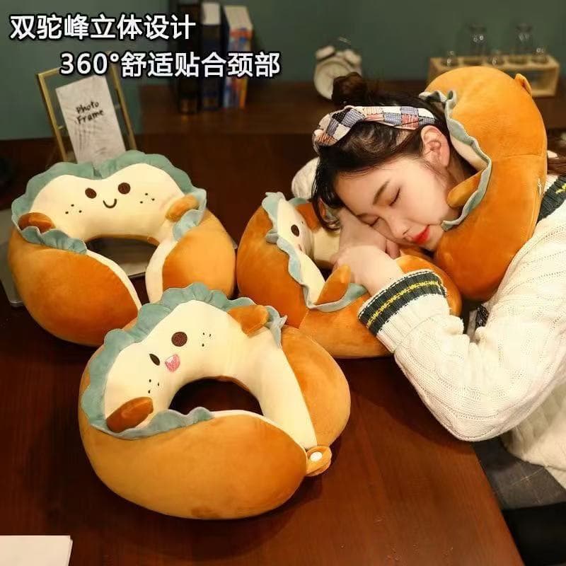 Cute Internet-Famous Toast Bread Neck Pillow U-Shaped Pillow Office Nap Pillow Car Travel Neck Protection Pillow Cartoon Cushion