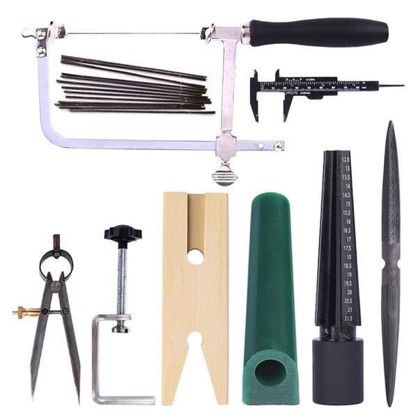 Jewelry Tool 8-Piece Set DIY Ring Making Kit Jewelry Ring Wax Carving Saw Frame Saw Blades Wax Mold Casting