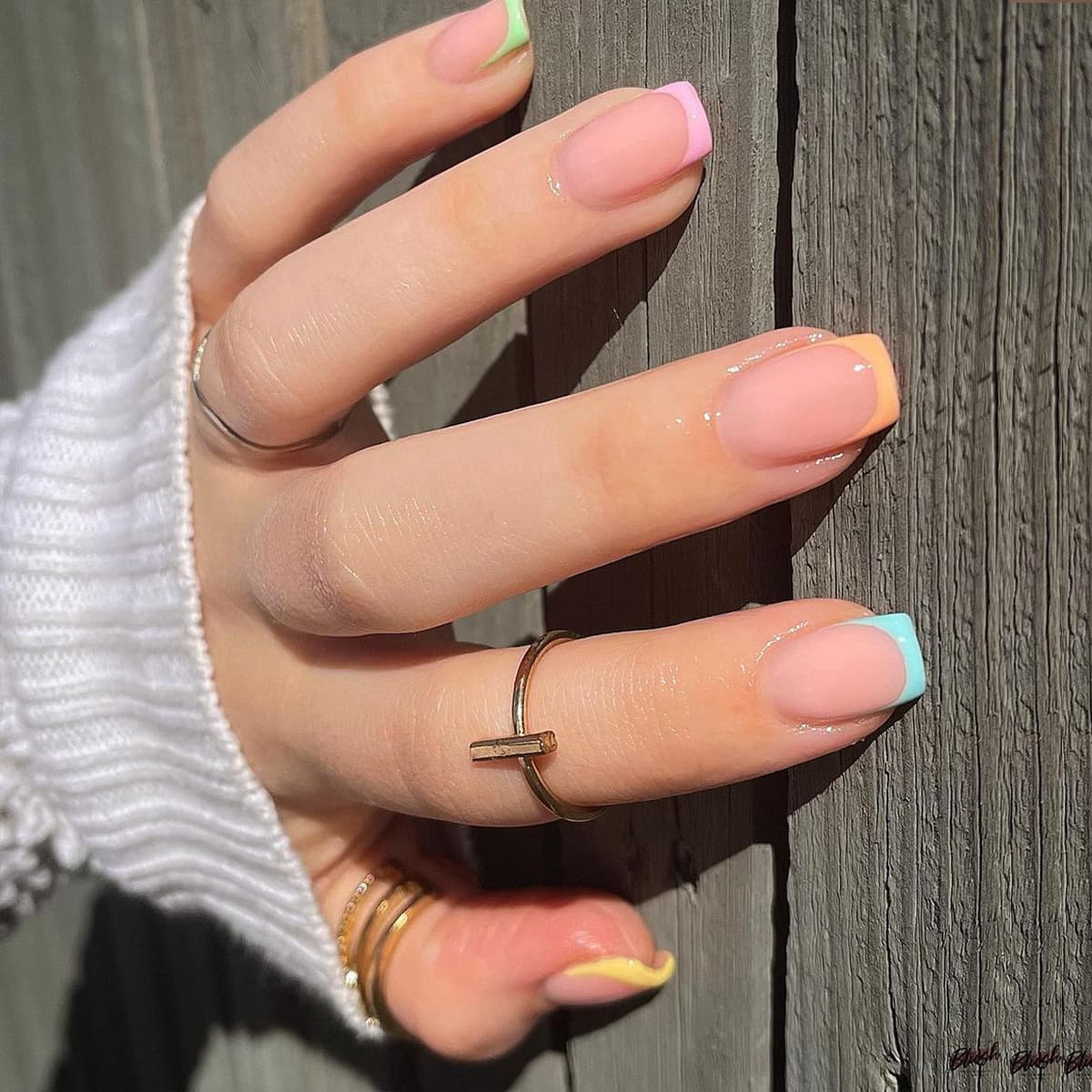 Cross-border Premium Wearable Nails Nude Ombre Gradient French Style Simple Versatile Press-On Nails