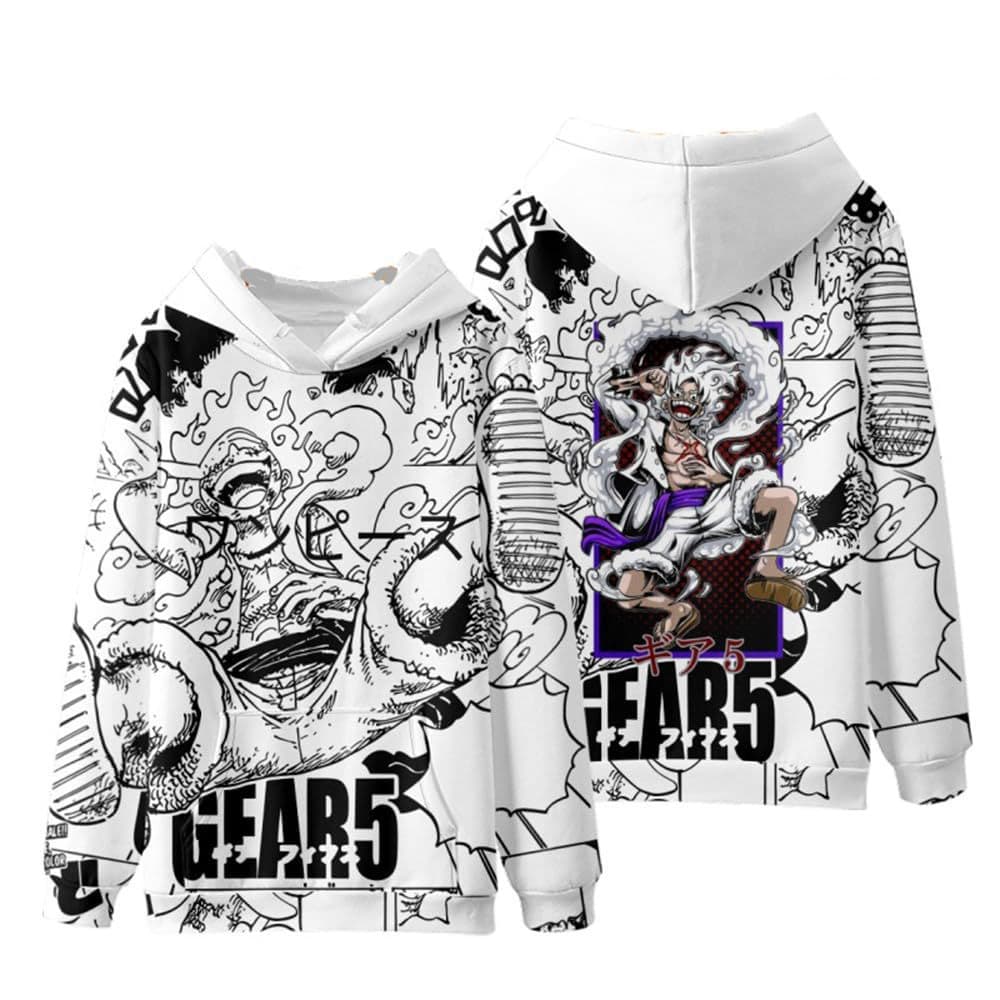 New Spring/Autumn Japanese Anime Style One Piece Luffy Same Style Hooded Sweatshirt Men's 3D Digital Print Casual Jacket Women's