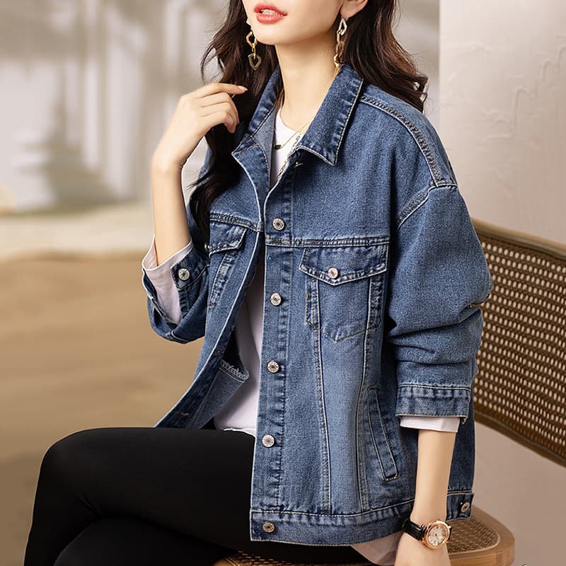 2024 Summer Retro Short Denim Jacket Women Autumn Lightweight Fashion Casual Versatile Blazer Denim Coat