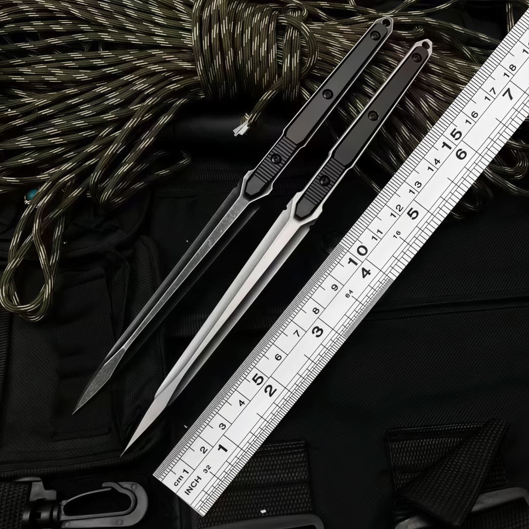 Integrated ice pick stainless steel tea knife outdoor self-defense 440 steel cone tent nail aluminum alloy handle K sheath portable tool