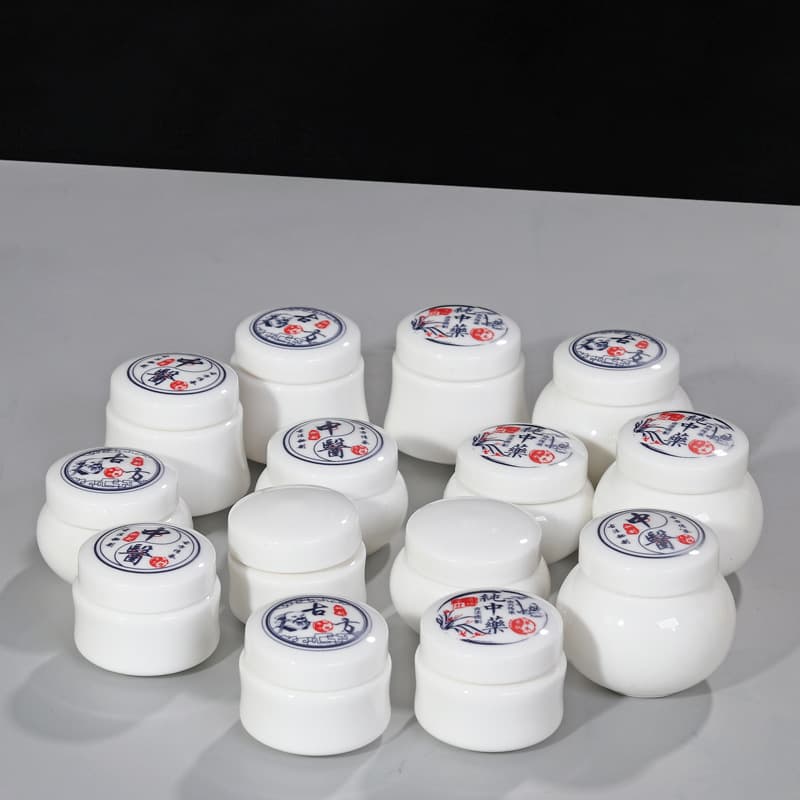Small porcelain bottle, mini ceramic sealed jar, facial cream empty bottle, skin ointment bottle, fragrance powder jar, rouge pearl cream balm jar