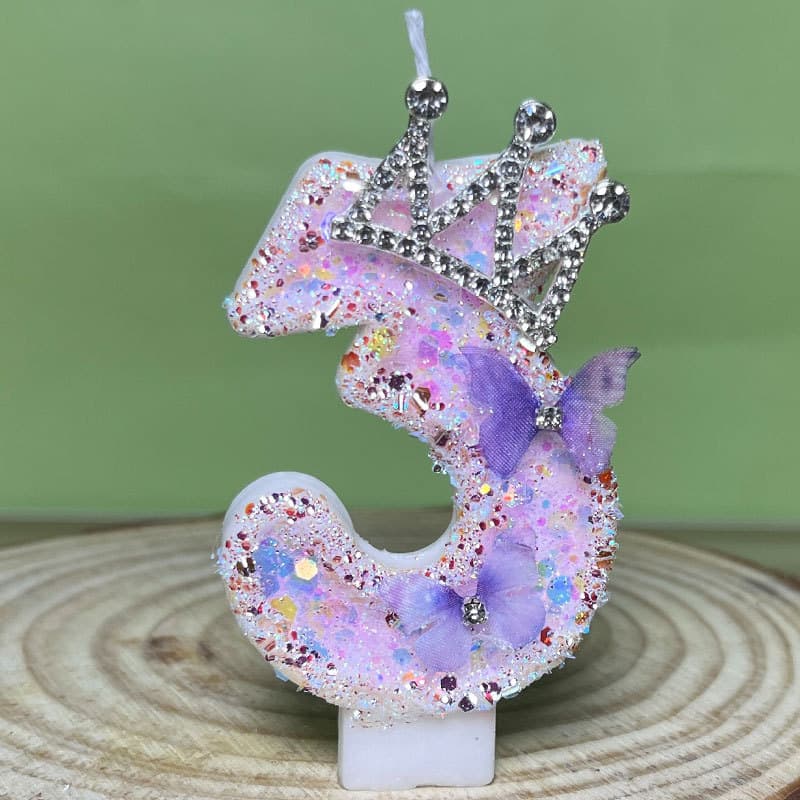 Cross-border e-commerce hot product Temu birthday candle creative number candle butterfly crown princess cake decoration painted
