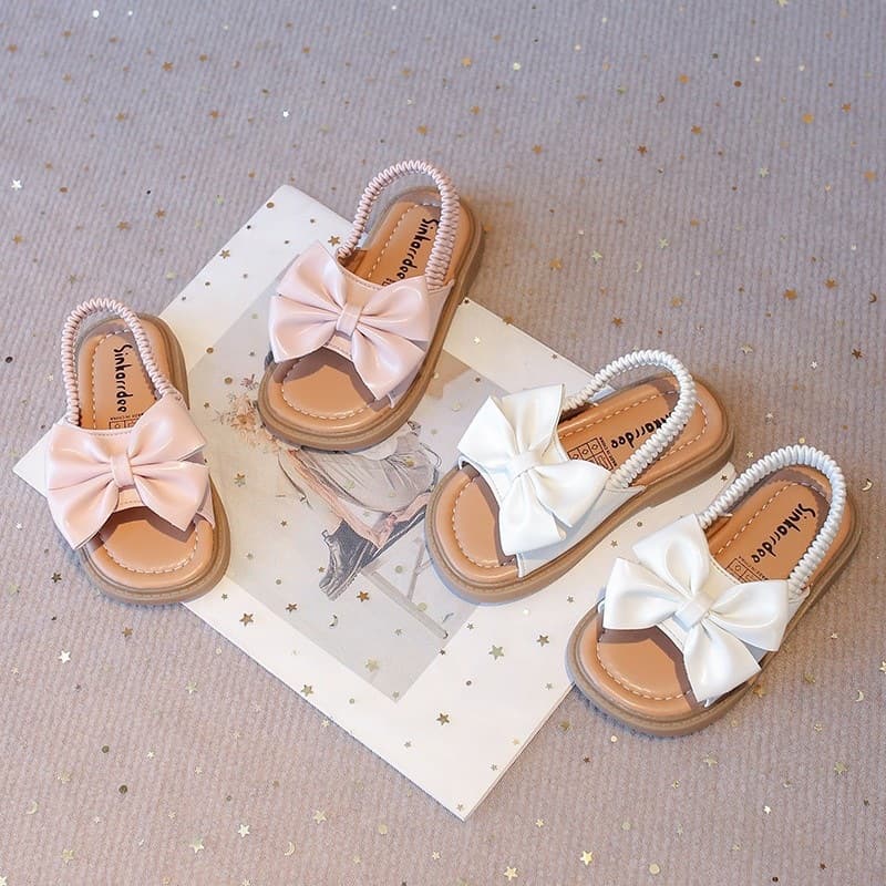 Girls' Sandals 2025 Summer New Style Little Girl Butterfly Princess Shoes Elastic Band Fashionable Beach Shoes