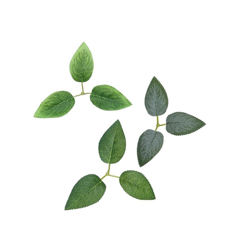 Simulated plant willow leaves, rose leaves, trifurcated leaves, simulated wall hanging decoration, artificial flower plant accessories, fake leaves