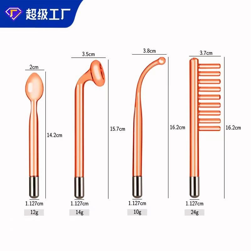 High frequency electrotherapy instrument accessories glass tube electrotherapy comb red light without wire glass tube