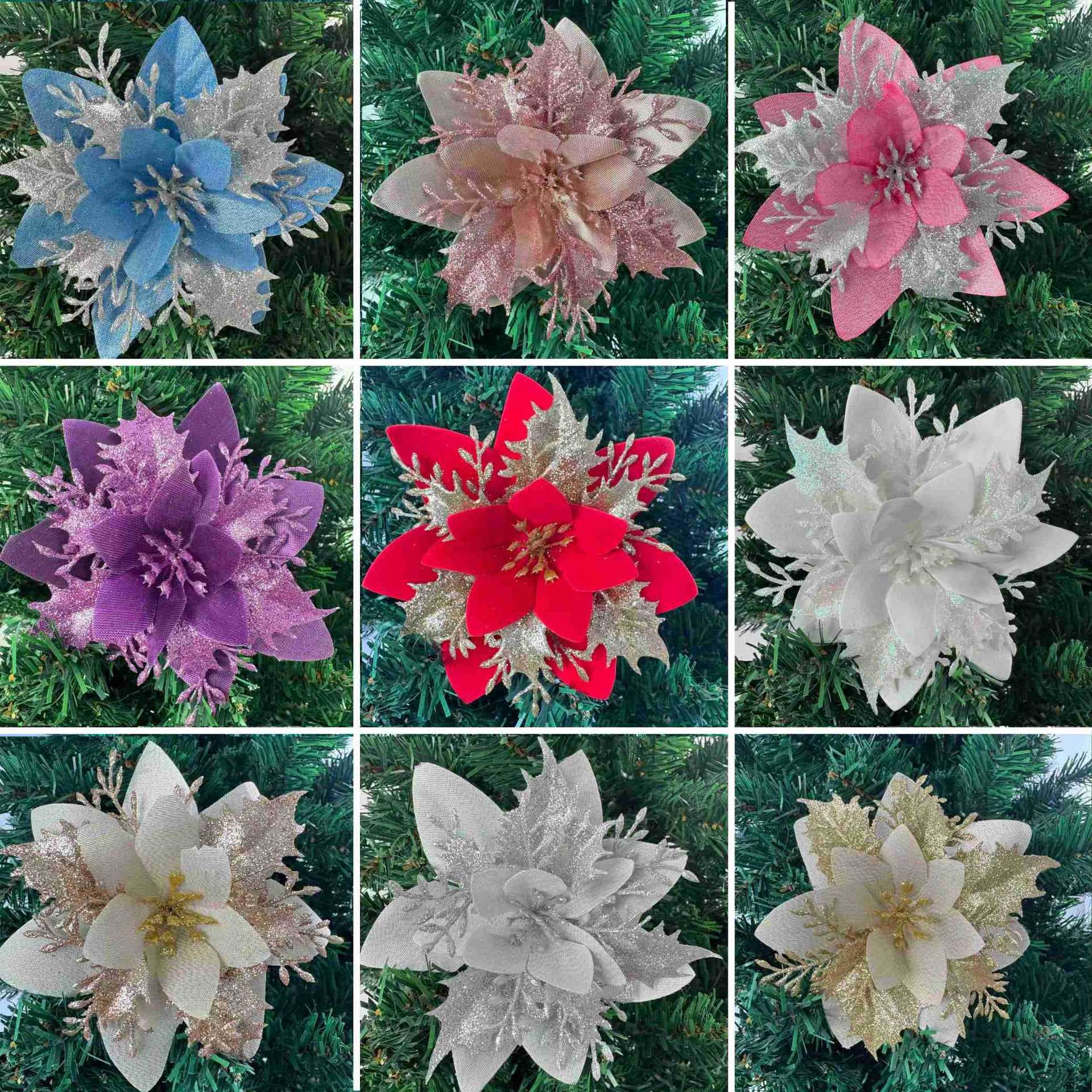 Christmas decorations flower onion cloth sprinkling powder Christmas flowers Christmas tree decorations Christmas wreath accessories flocked Christmas tree