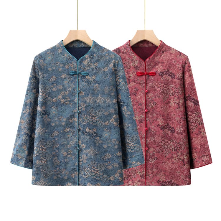2024 New Spring/Summer Lightweight Jacket for Mothers, Grandma Chinese Knot Tang Suit Top, Summer Blouse for Elderly Women