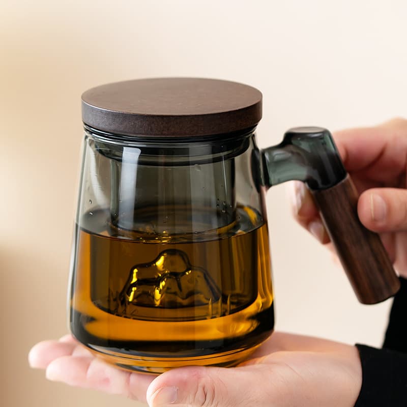 Tea cup for men, separate cup for office use, personal use for women, glass cup with handle, household water cup