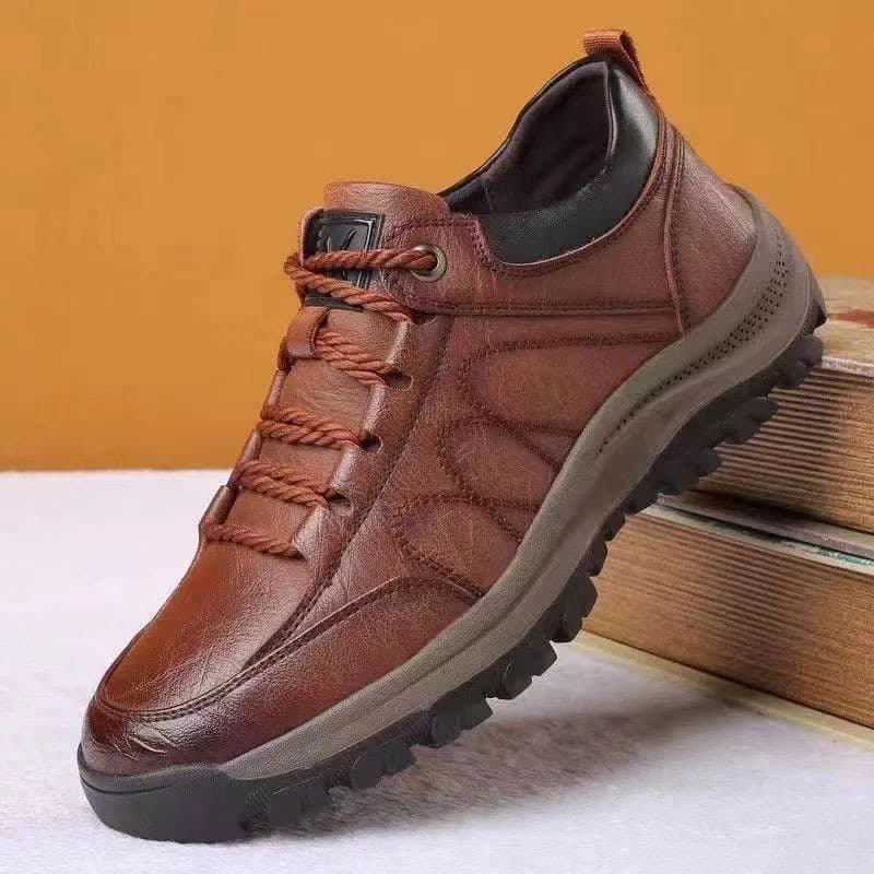Hiking Shoes Daily Large Size Sports Soft Sole Men's Spring British Leather Shoes Wholesale Thick Casual Cross-Border Style