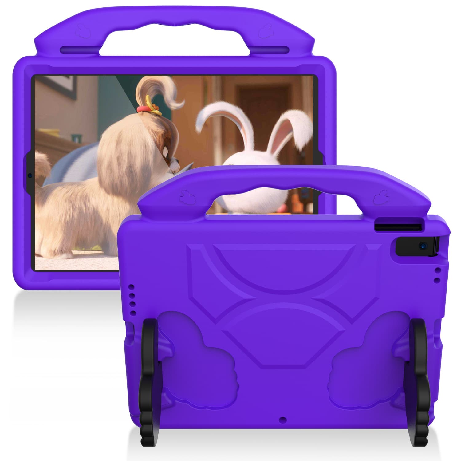 EVA tablet case for Apple iPad, child-proof drop-resistant tablet stand, thumb grip style