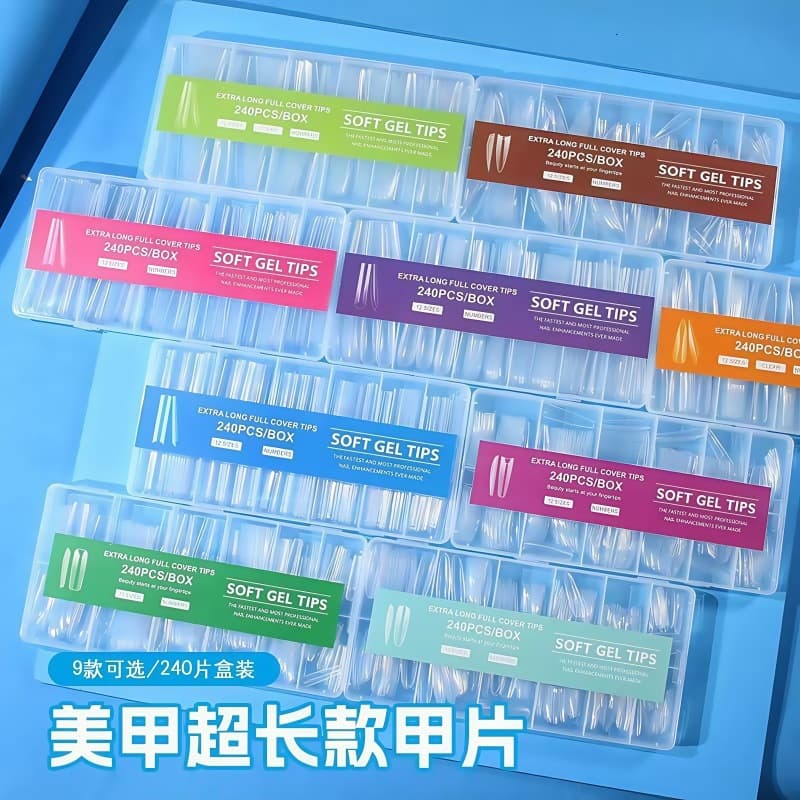 Extra Long Nail Tips Full/Half Cover Transparent 3XL Cowboy Ballet Stiletto Hard Nails
